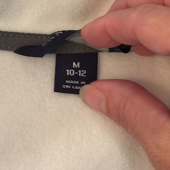 LANDS' END Full Zip White Fleece Jacket - Picture 3 of 12